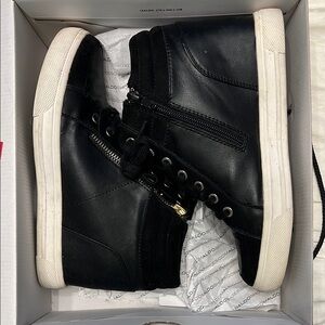 Aldo Black and White High-Top Sneakers